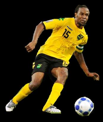 Ricardo Gardner playing football for Jamaica