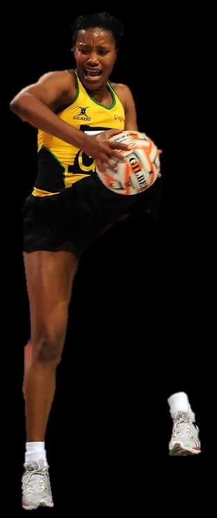 Simone Forbes playing netball for Jamaica