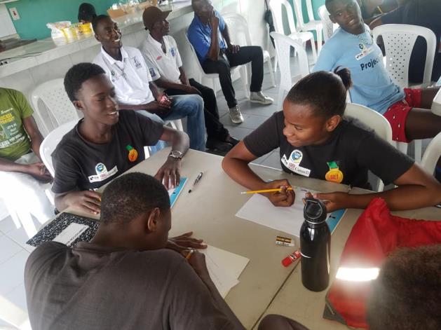 Youth participating in a Project GOLD group workshop